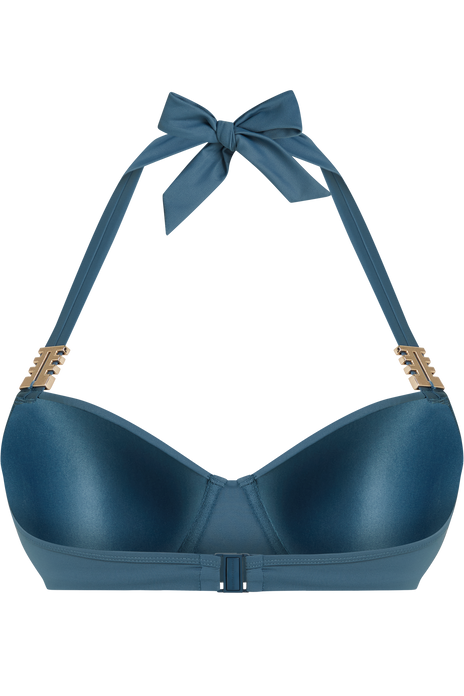Royal navy plunge balcony bikini top air force blue