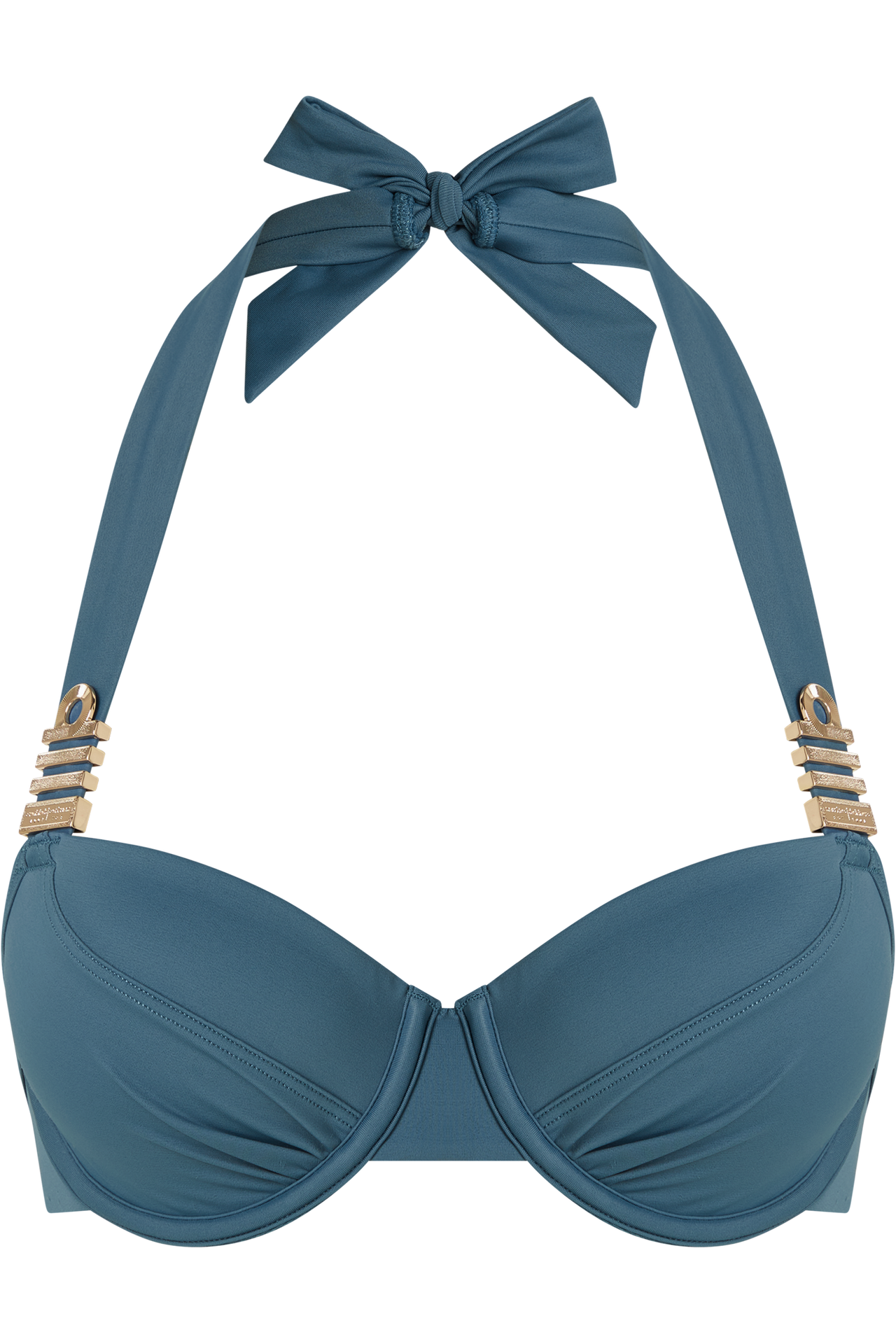 Royal navy plunge balcony bikini top air force blue