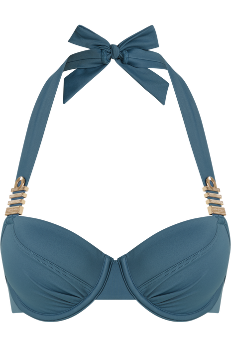 Royal navy plunge balcony bikini top air force blue