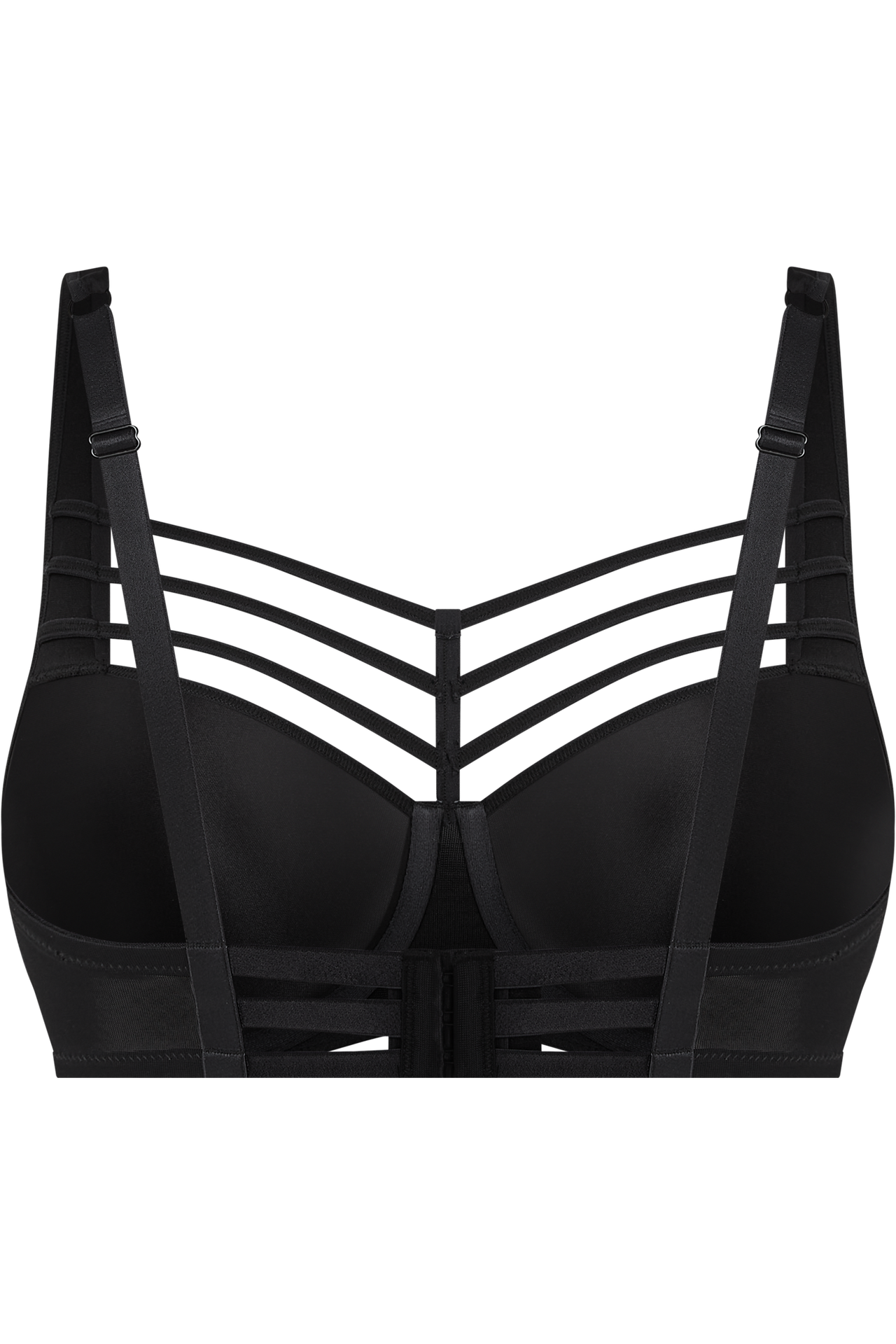 Leading strings plunge balcony bra black