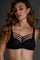 Leading strings plunge balcony bra black