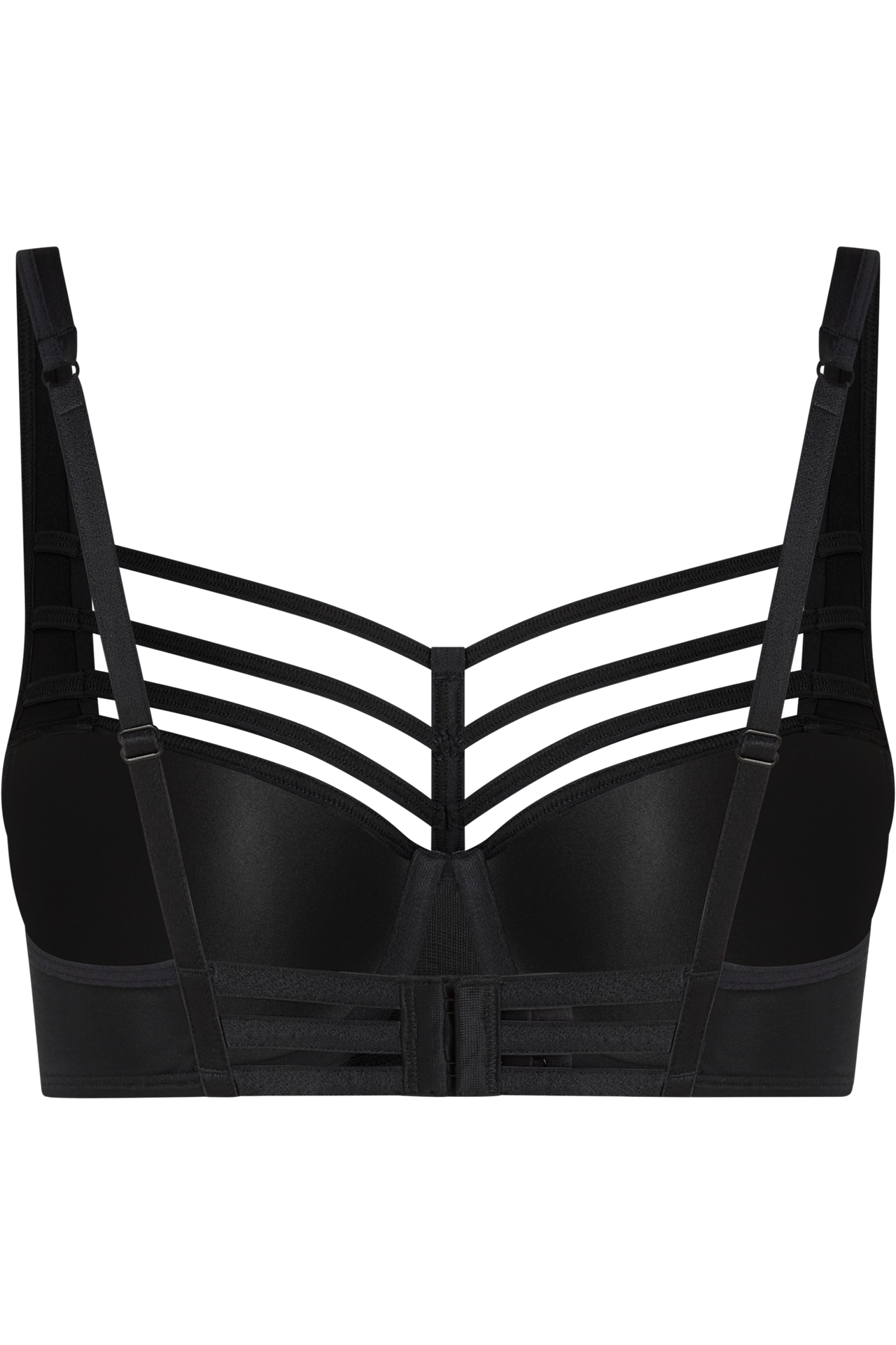 Leading strings plunge balcony bra black
