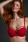 Peekaboo plunge balcony bra red secret