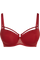 Peekaboo plunge balcony bra red secret