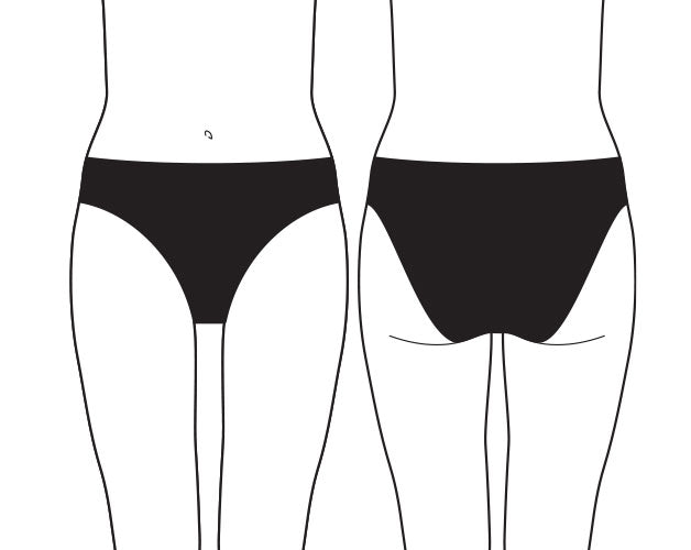 Illustration of a woman wearing 5 cm brief 