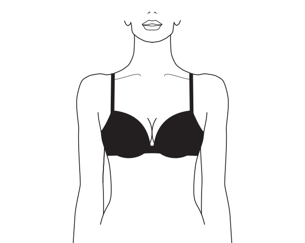 Illustration of woman with a padded push up bra