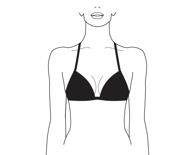 Triangle bikini top padded shape illustration