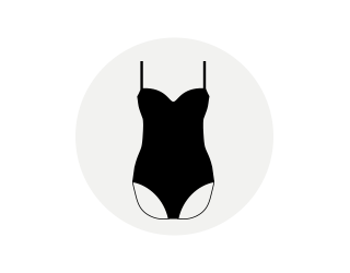 Plunge blacony bathing suit shape illustration