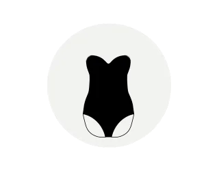 strapless bathing suit shape illustration