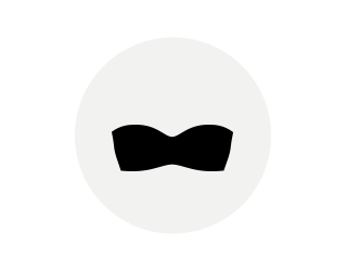 Strapless bikini top shape illustration