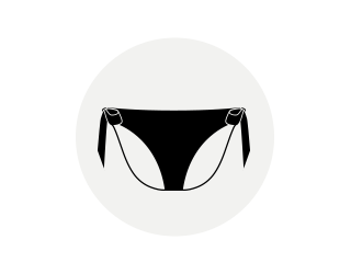 Tie and bow bikini brief shape illustration