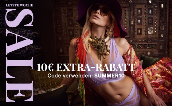 Final week of sale banner with model wearing the Illusionist lilac lush lingerie set 