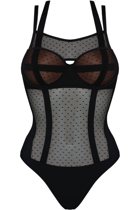 #color_sheer black polka dot