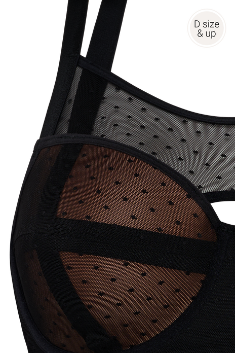 #color_sheer black polka dot