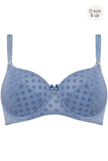 snowflake semi padded balcony bra
