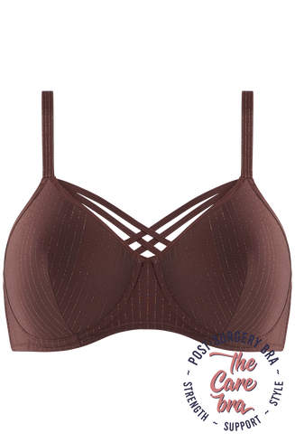 dame de paris soutien-gorge care | unwired padded brown with golden lurex - 90B