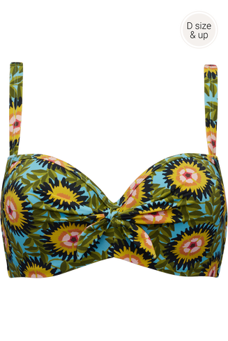 bellini plunge balconette bikini top | wired padded flower print