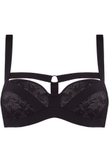 Wing Power highwaist brief in black lace and grey