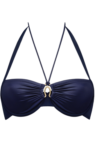 jet set plunge balconette bikini top | wired padded majestic blue