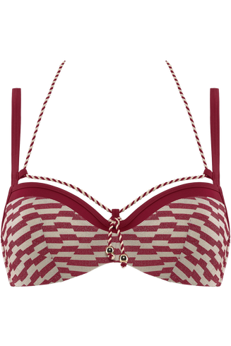 neptuna plunge balconette | wired padded sparkly red and white