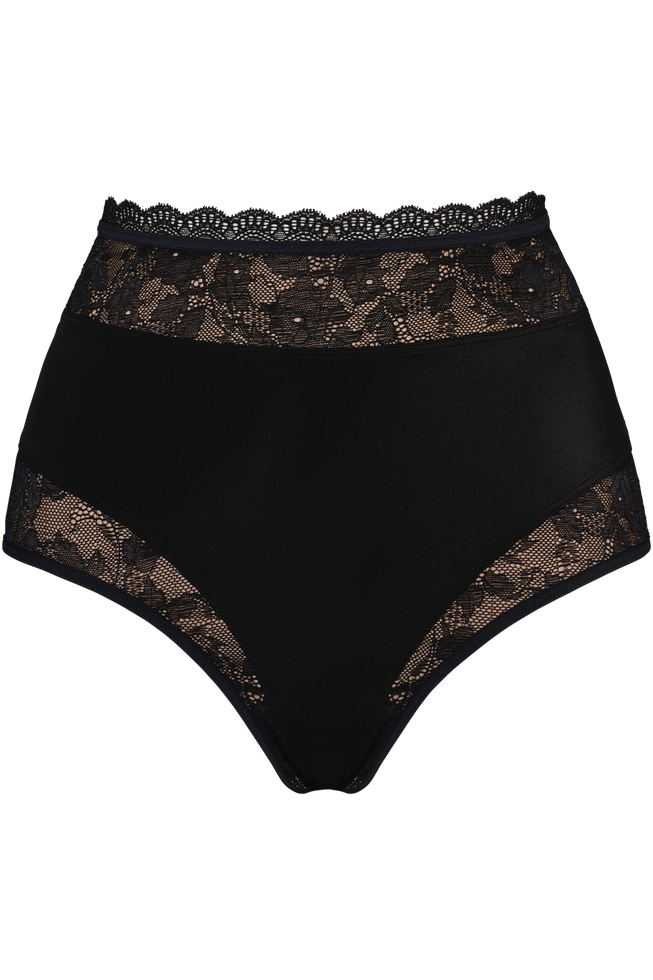 caritahigh waist briefs | black lace and sand