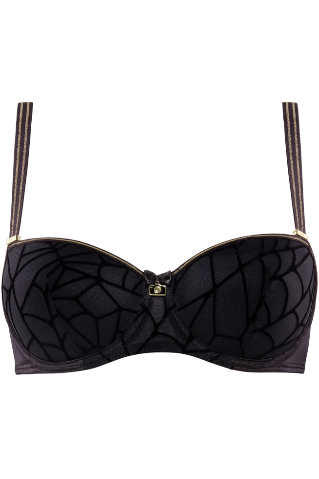 the adventuressbalcony bra | black gold lurex
