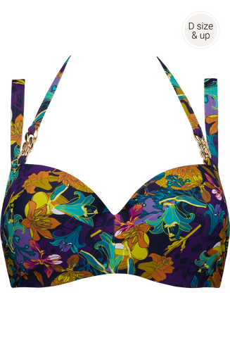 acapulco plunge balconette bikini top | wired padded petunia purple