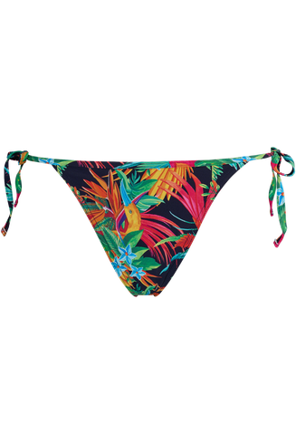 hula haka tie & bow bikini tanga | rainforest and gold
