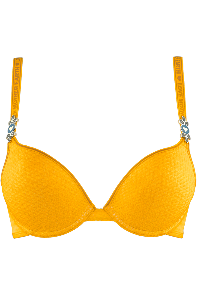 uublik Push Up Bras for Women Sexy Comfortable Push Up Underoutfit Bra  Yellow 