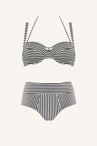plunge balcony bikini top + highwaist bikini briefs
