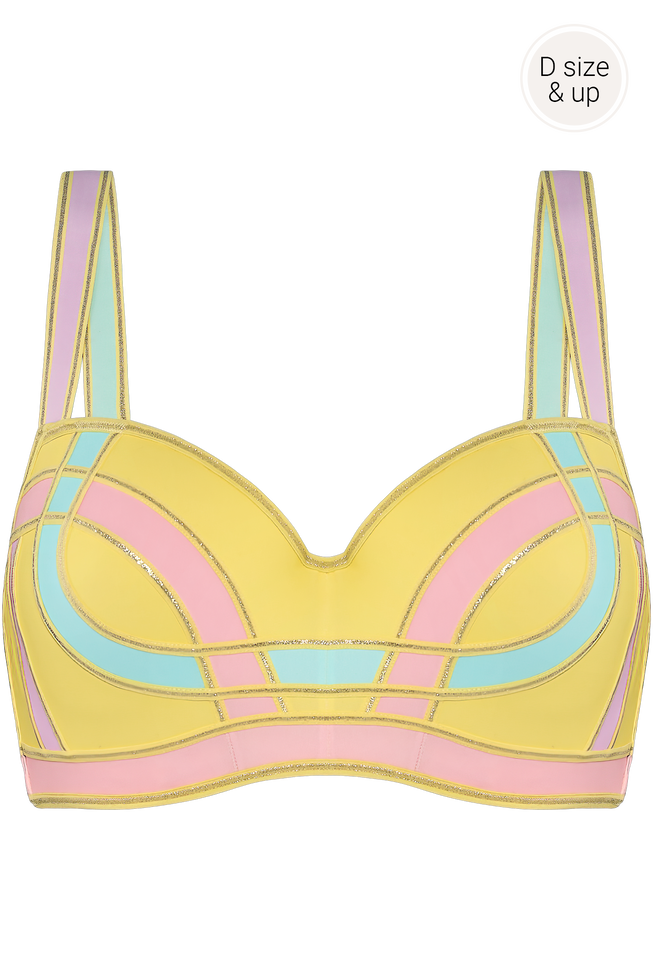 samba queenbalcony bra | yellow and pink pastel