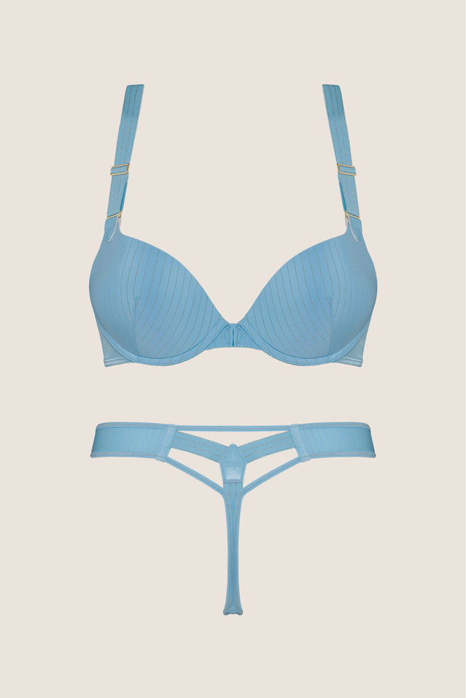 Gloria airy blue and gold set Marlies Dekkers Valentine Gift Shop