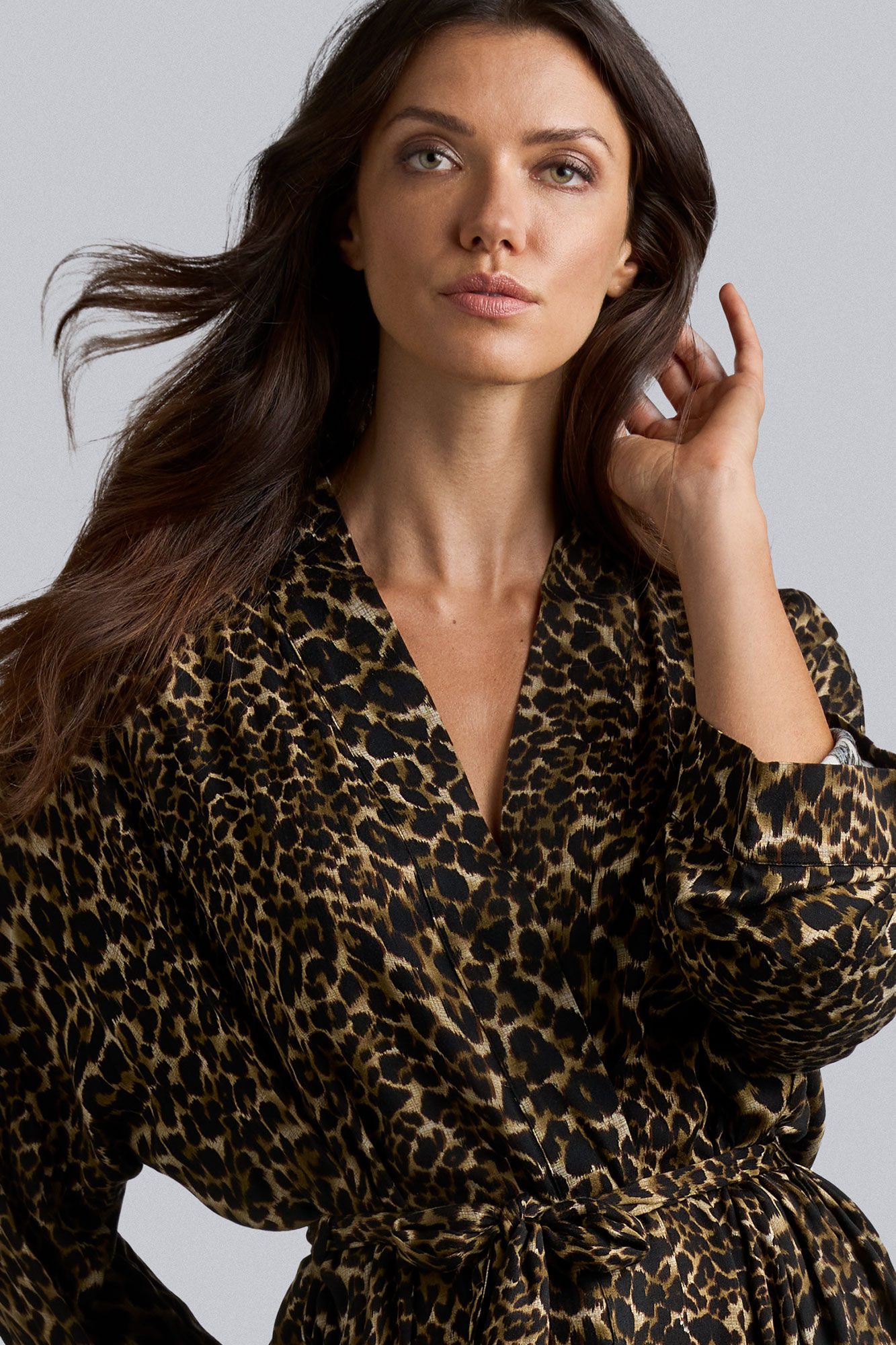 Leopard top kimono dress