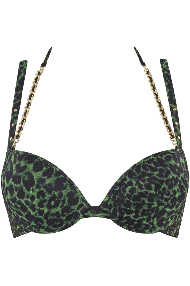 rhapsodypush up bra | black green leopard