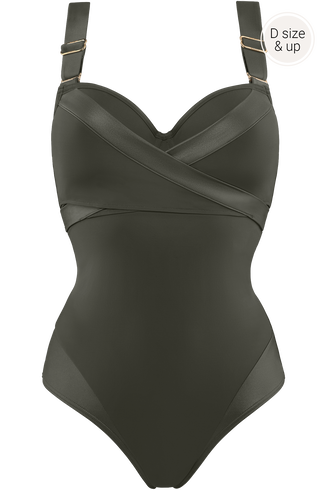 cache coeur plunge balconette badpak | wired padded seaweed green