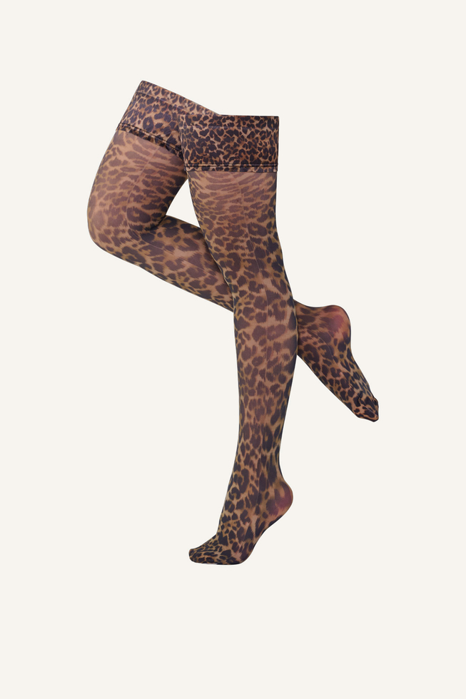 vixen leopard print stockings set