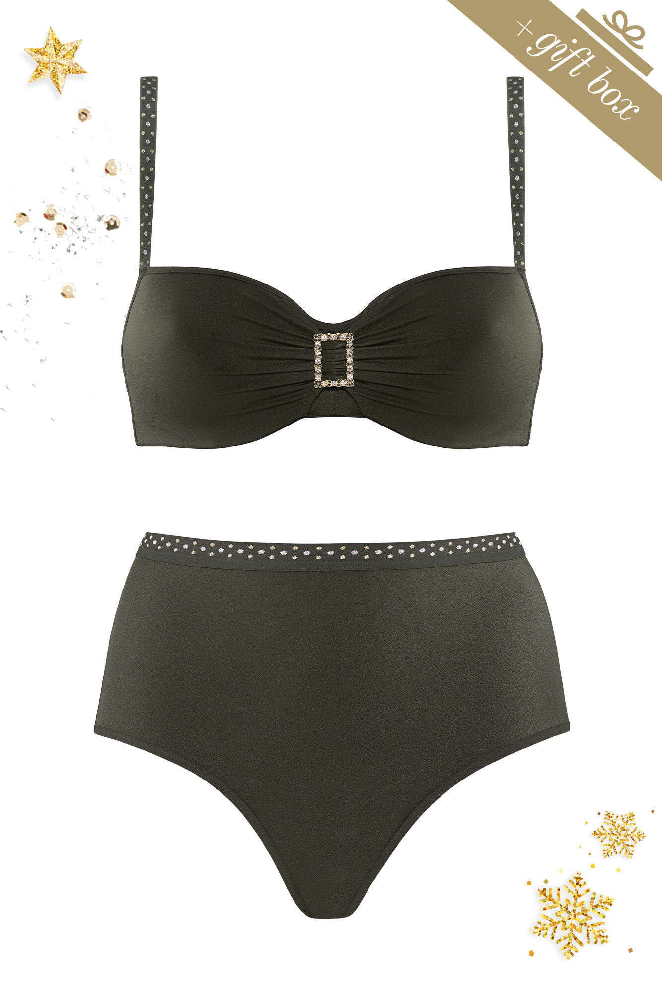 emerald green high waisted bikini