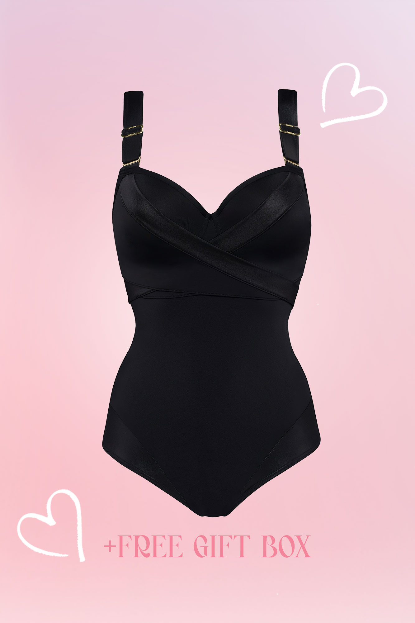 Pink and black bathing new arrivals suit
