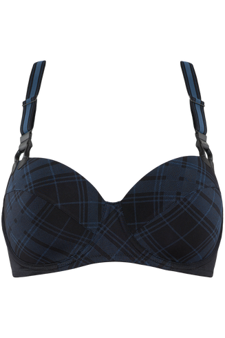 Gloria balconnet plongeant soutien-gorge | wired padded black and insignia blue - 90E