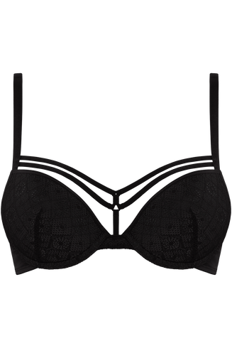 Seduction Push Up Bh | Wired Padded Black - 70d