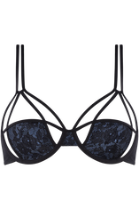 unpadded plunge balcony bra + zipper thong 4 cm