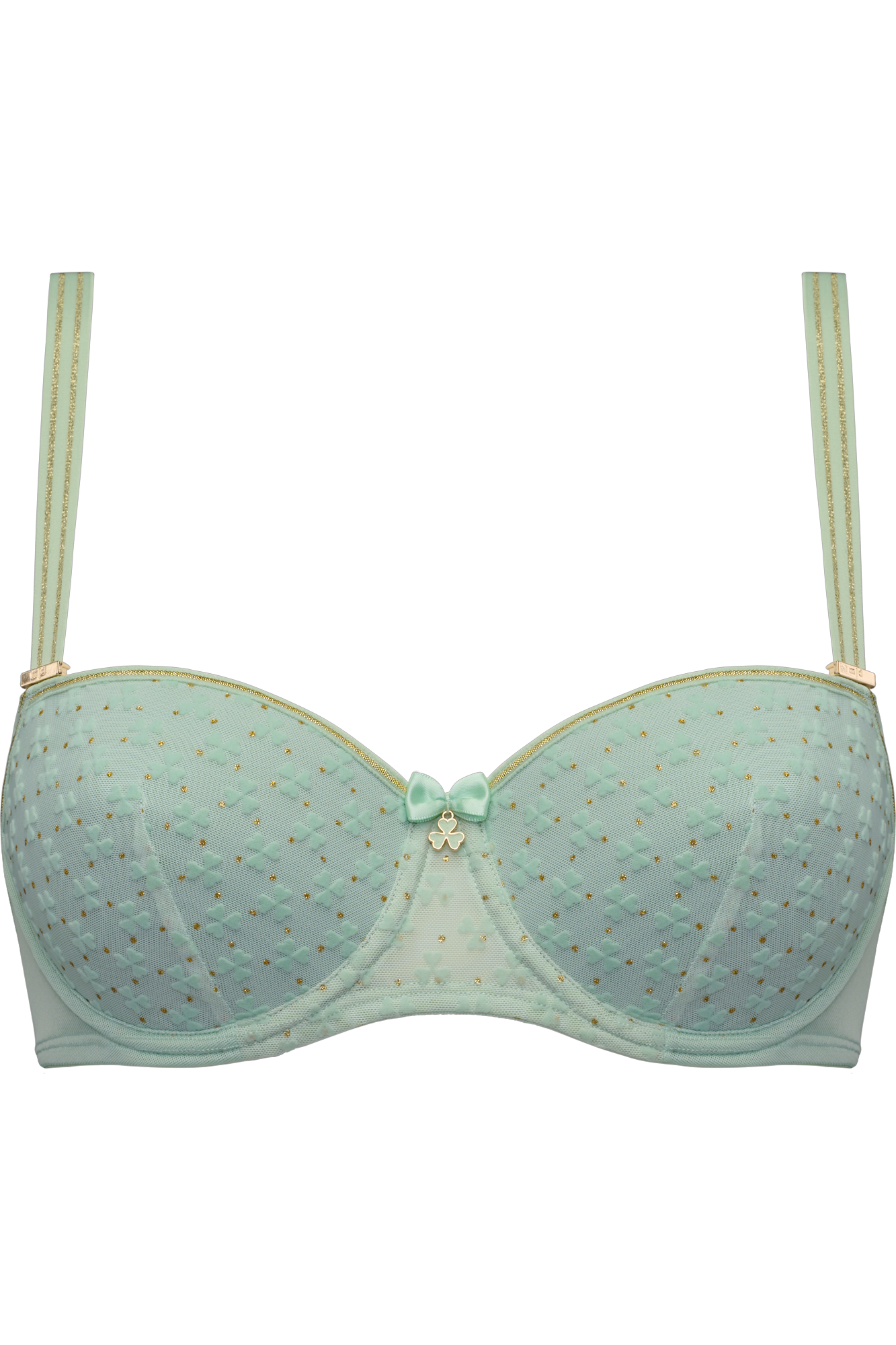 Marlies Dekkers lucky clover balconette bh wired padded green clover and gold