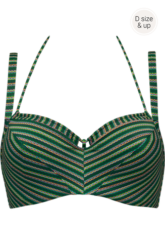holi vintage niet-voorgevormde balconette bikini top | wired unpadded botanical garden
