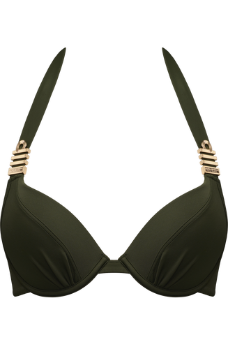 royal navy push up bikini top | wired padded seaweed green