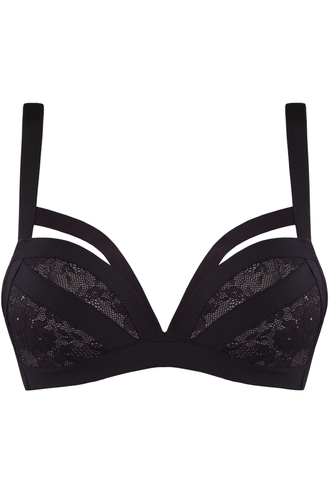 Wing Power push up bra in black lace and grey | Marlies Dekkers ...