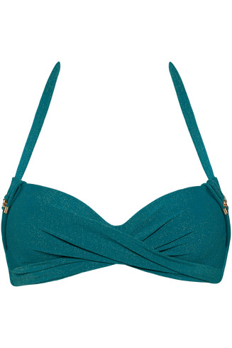 holi gypsy balconnet plongeant | wired padded sparkling teal green - 95C