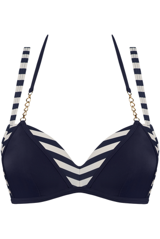 Marinière push-up | wired padded maritime blue and ivory - 85E