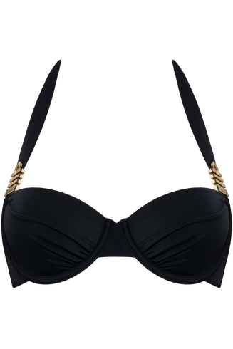 Royal Navy Plunge Balconette | Wired Padded Black - 75b