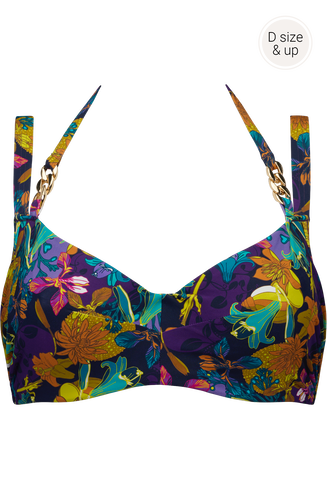 acapulco niet-voorgevormde balconette bikini top | wired unpadded petunia purple