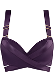 cache coeur deep purple push up bikinitop